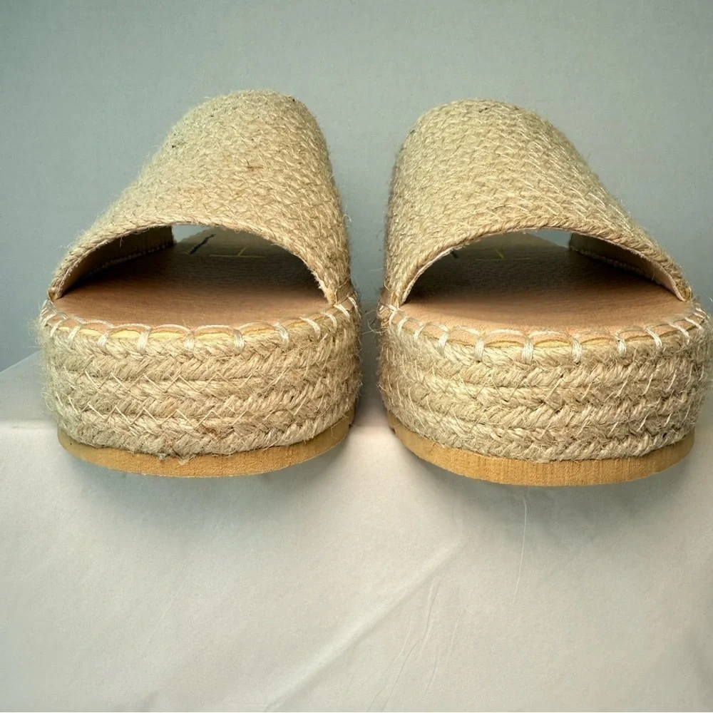 Beach By MATISSE Natural Del Mar Raffia Platform Sandals Size 8